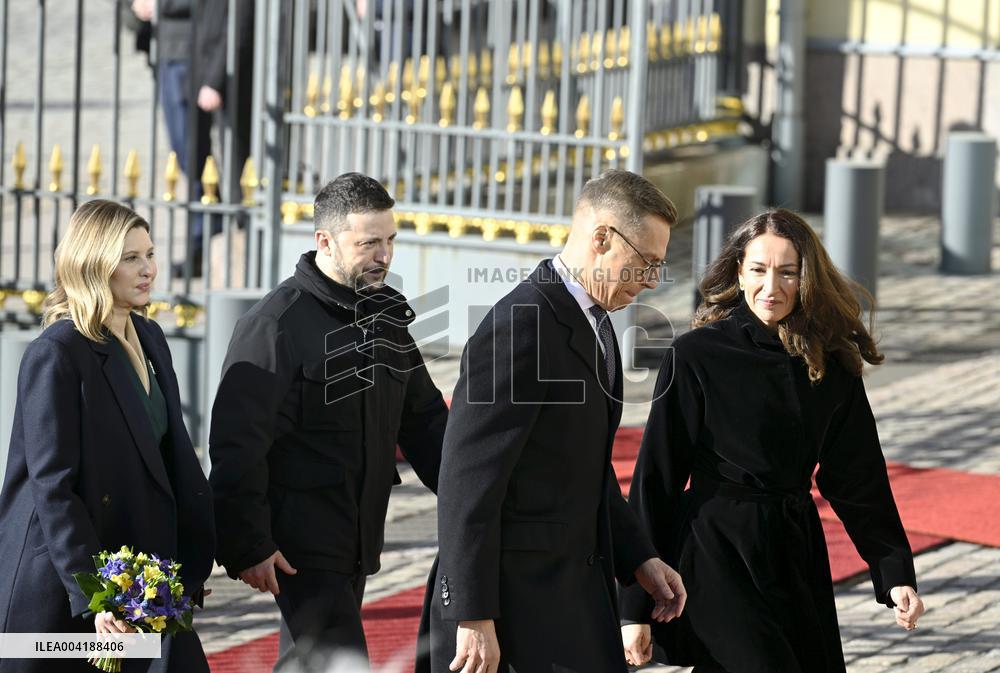 Ukrainian President Volodymyr Zelensky in Finland