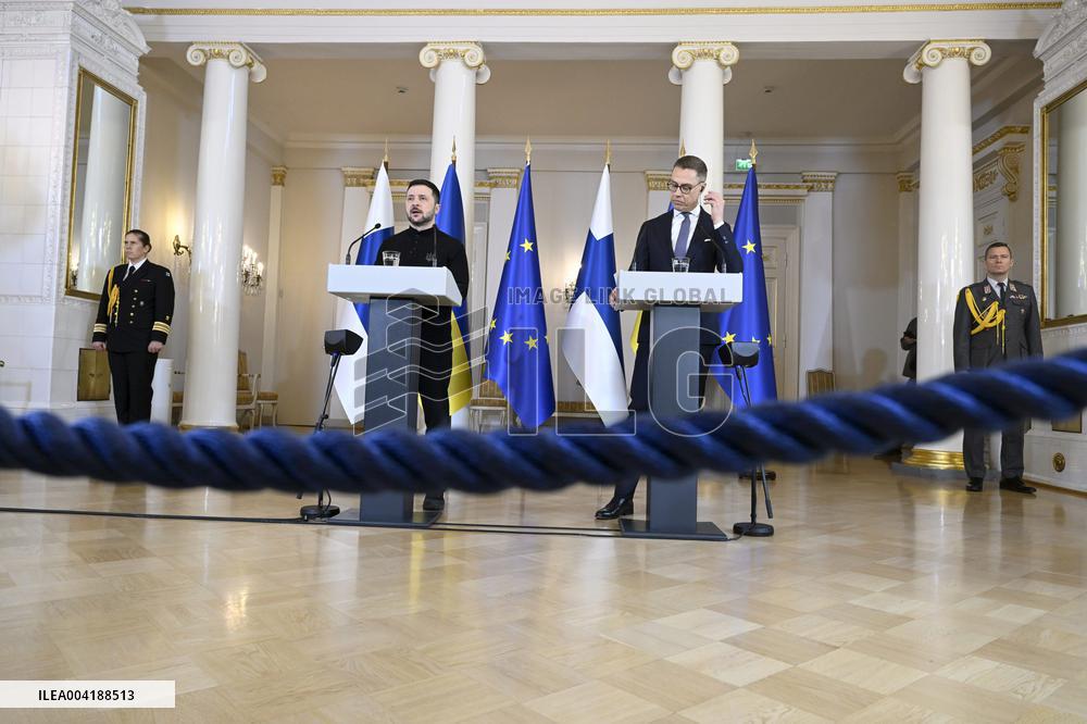Ukraine's President Volodymyr Zelensky in Finland