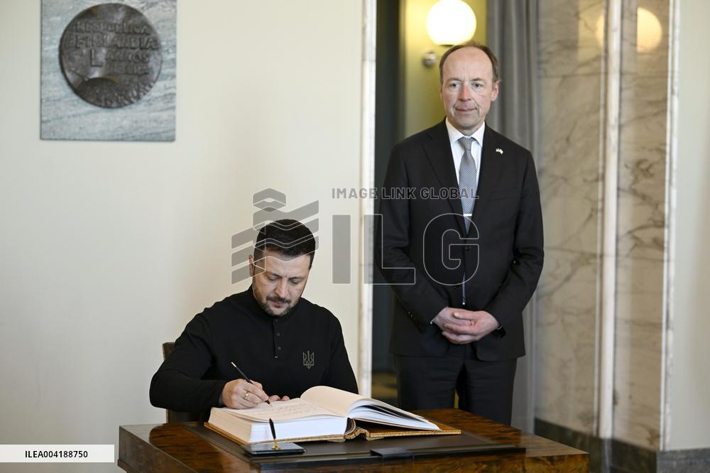 Ukrainian President Volodymyr Zelensky in Finland