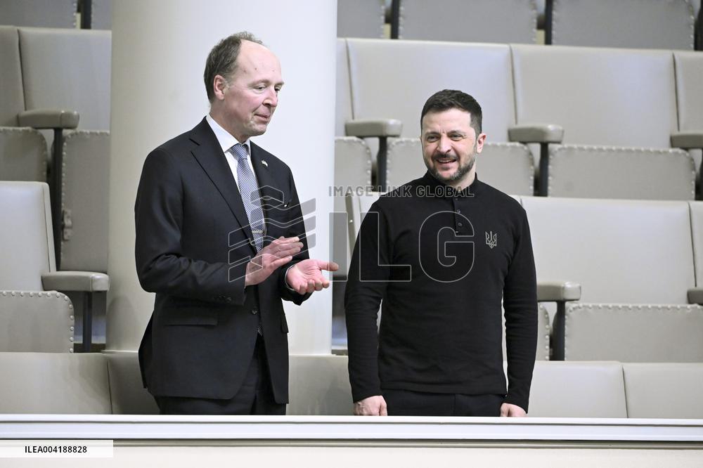 Ukrainian President Volodymyr Zelensky in Finland