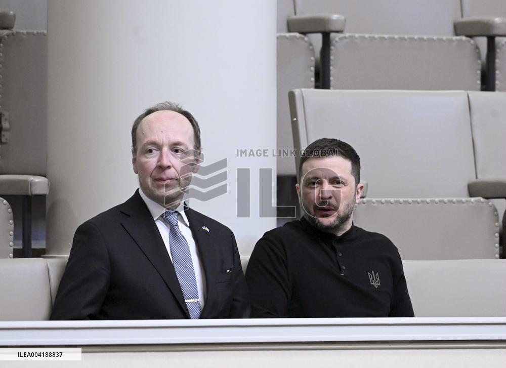 Ukrainian President Volodymyr Zelensky in Finland