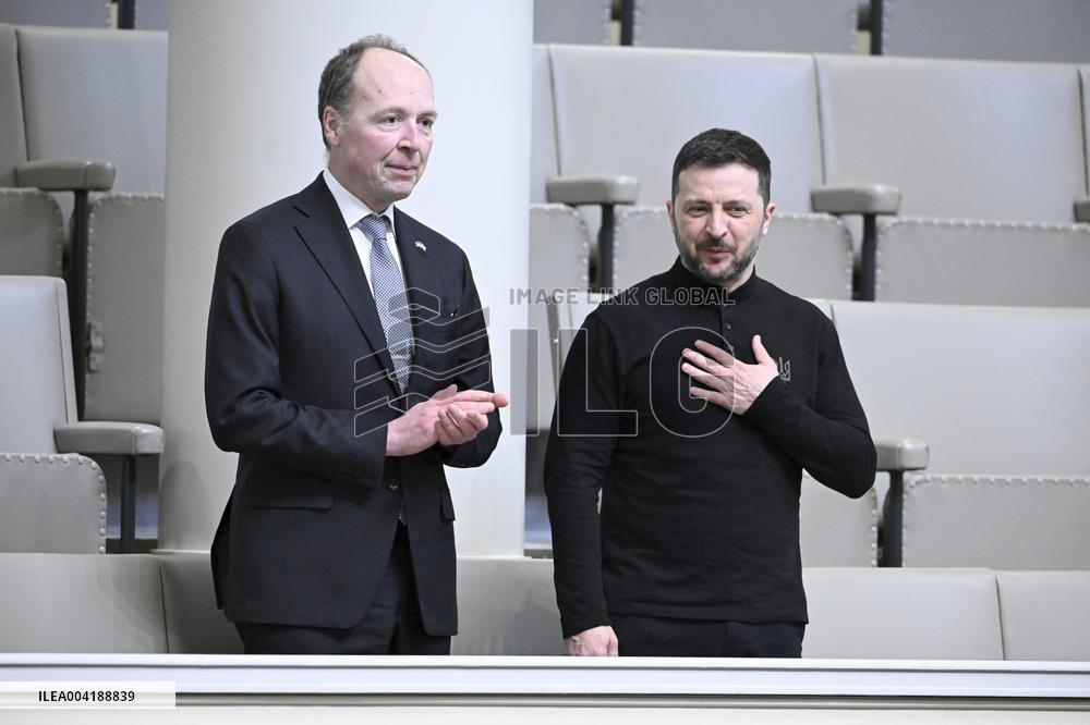 Ukrainian President Volodymyr Zelensky in Finland