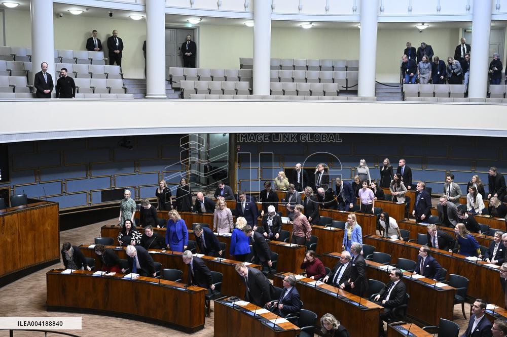 Ukrainian President Volodymyr Zelensky in Finland