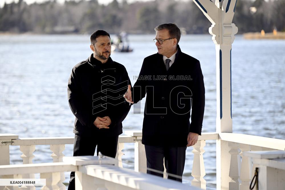 Ukrainian President Volodymyr Zelensky in Finland