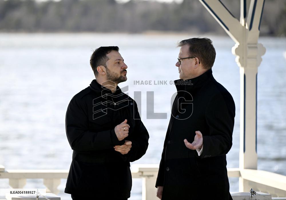 Ukrainian President Volodymyr Zelensky in Finland