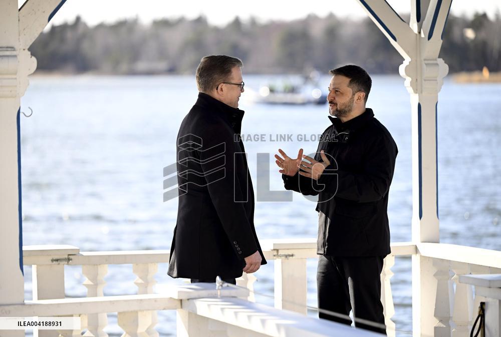 Ukrainian President Volodymyr Zelensky in Finland