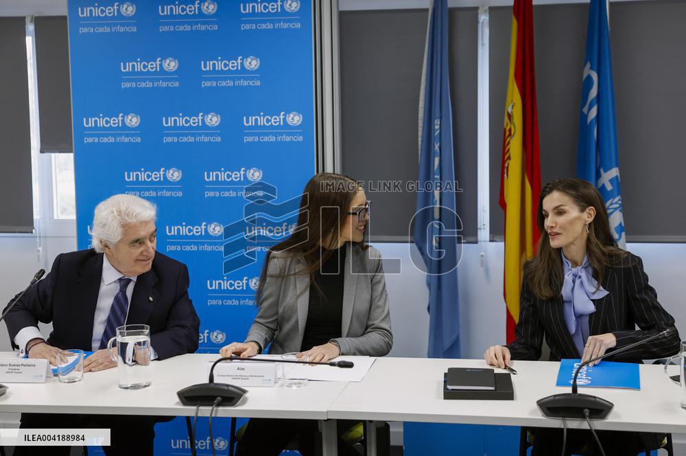 Queen Letizia At A Working Meeting - Madrid