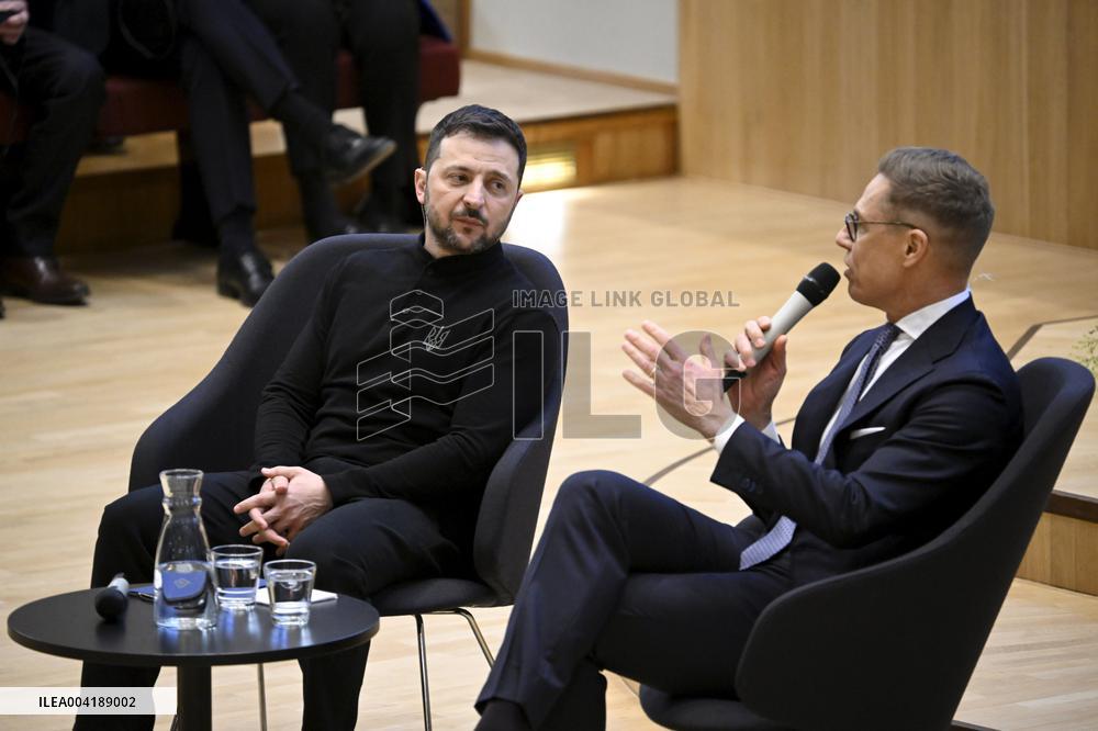 Ukrainian President Volodymyr Zelensky in Finland