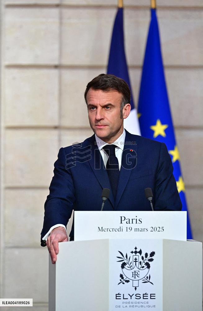 President Macron And King Abdallah II Joint Press Conference - Paris