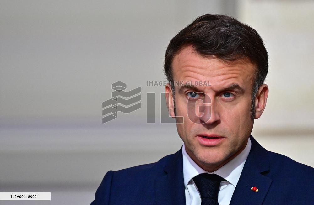 President Macron And King Abdallah II Joint Press Conference - Paris