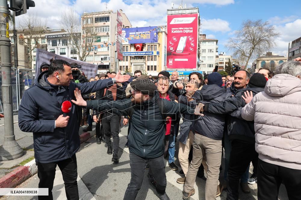 People protest Istanbul Mayor Ekrem İmamoglu detention - Istanbul