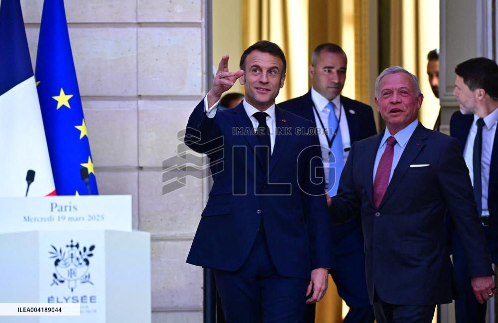 President Macron And King Abdallah II Joint Press Conference - Paris