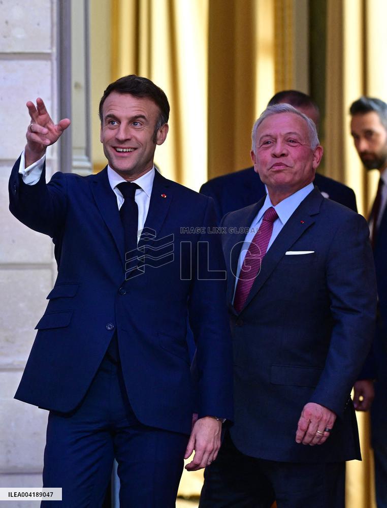President Macron And King Abdallah II Joint Press Conference - Paris