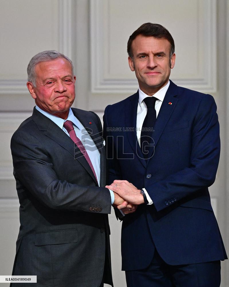 President Macron And King Abdallah II Joint Press Conference - Paris