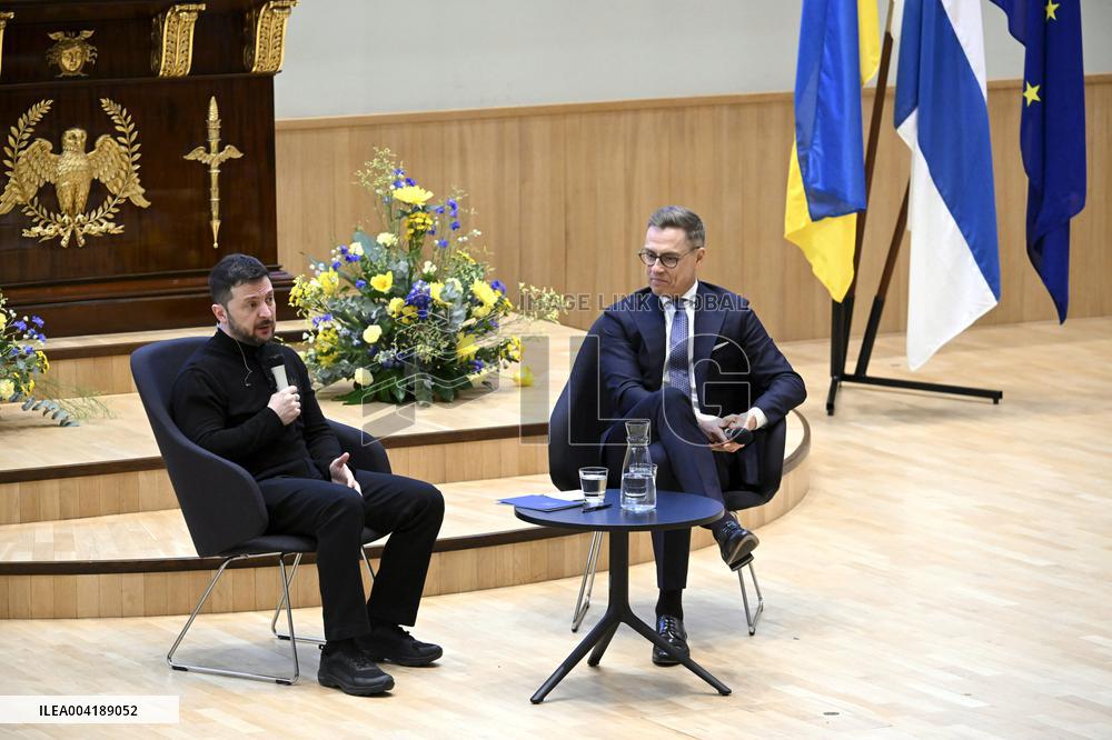 Ukrainian President Volodymyr Zelensky in Finland