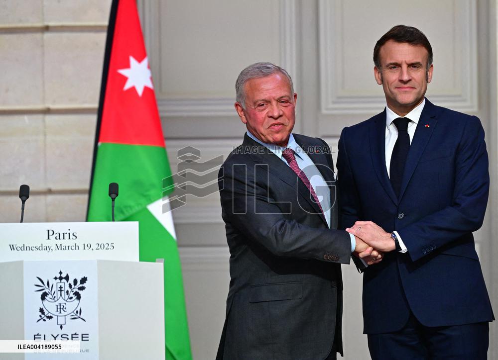 President Macron And King Abdallah II Joint Press Conference - Paris