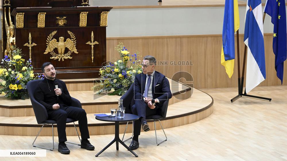 Ukrainian President Volodymyr Zelensky in Finland