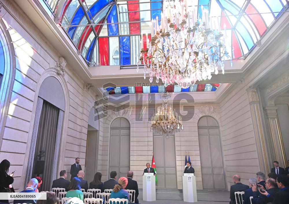 President Macron And King Abdallah II Joint Press Conference - Paris