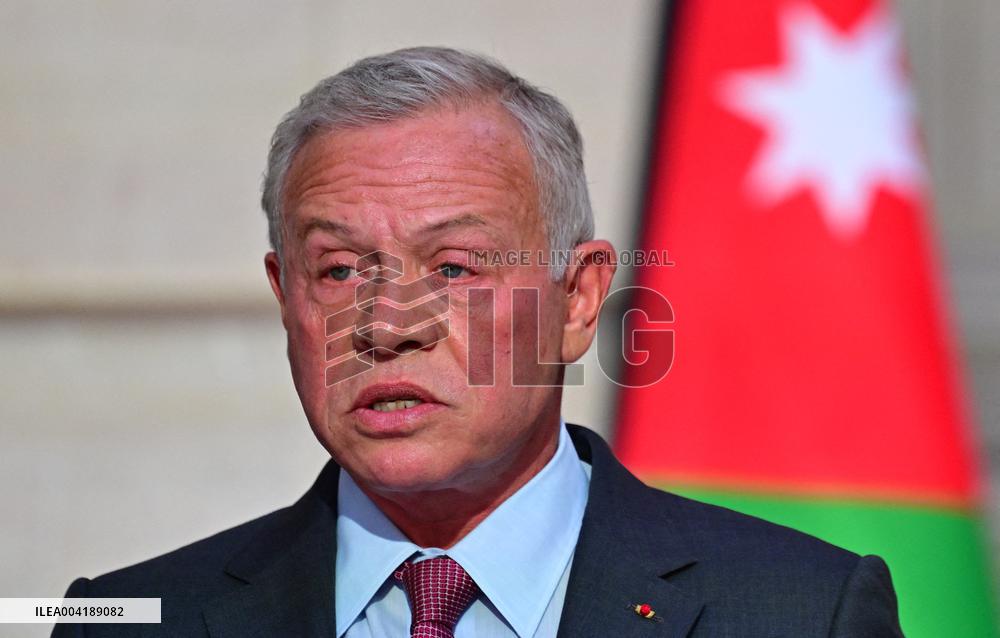 President Macron And King Abdallah II Joint Press Conference - Paris