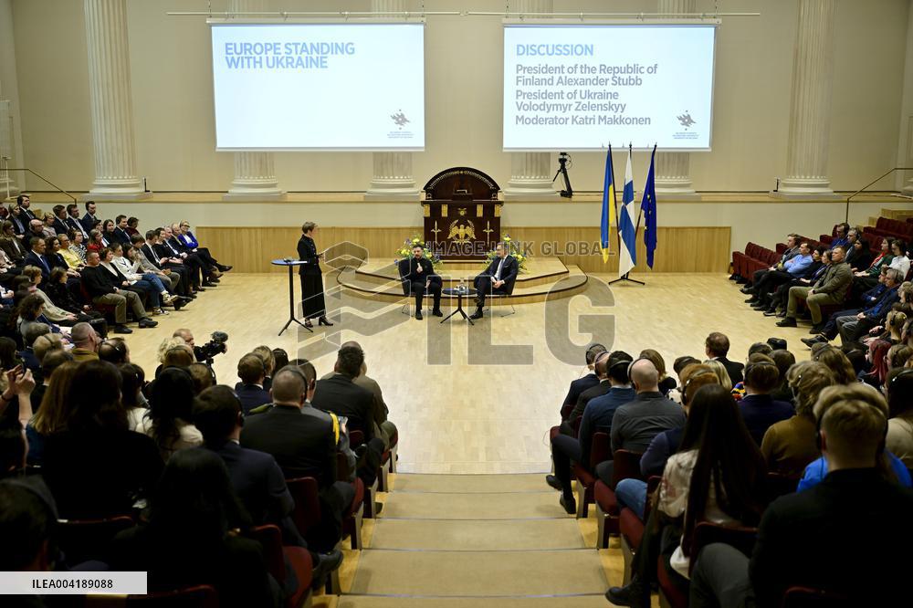 Ukrainian President Volodymyr Zelensky in Finland