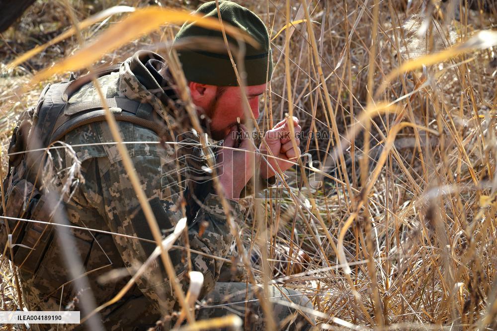 Soldiers of 40th Separate Coastal Defense Brigade practice landing from motorboats