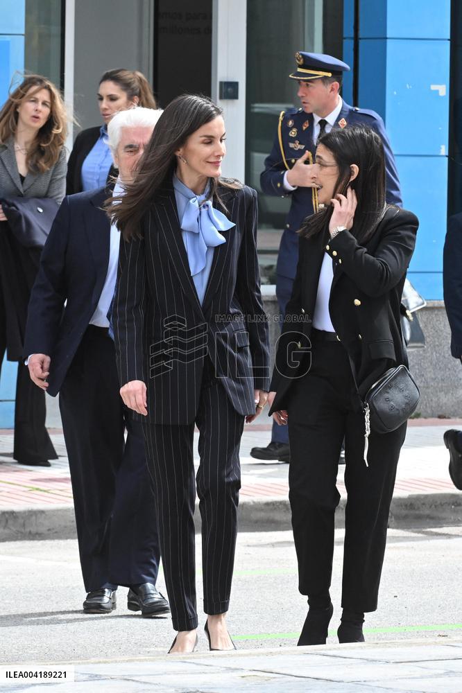 Queen Letizia At A Working Meeting - Madrid