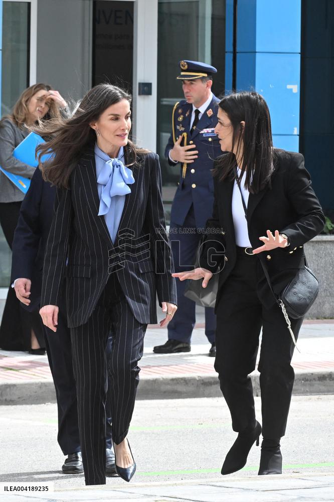 Queen Letizia At A Working Meeting - Madrid