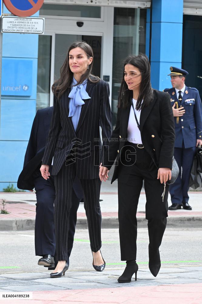 Queen Letizia At A Working Meeting - Madrid