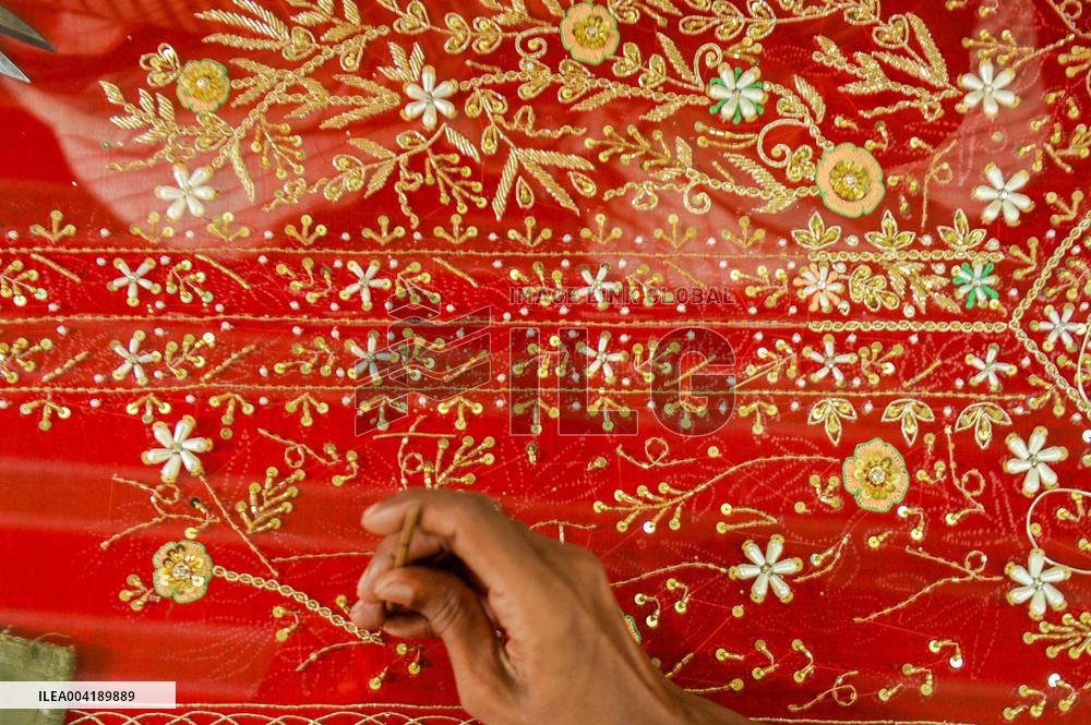 Production Of Zardozi and Karchupi - Bangladesh