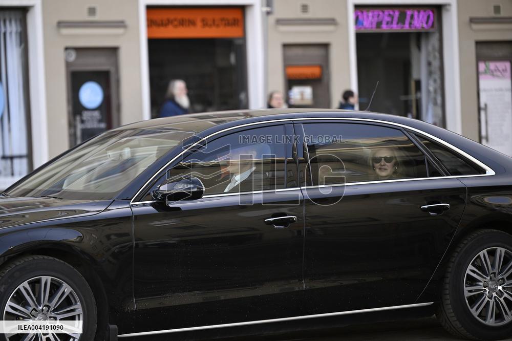 Ukrainian President Volodymyr Zelensky leaving Finland