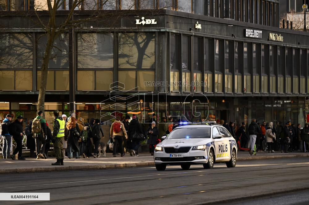Ukrainian President Volodymyr Zelensky leaving Finland