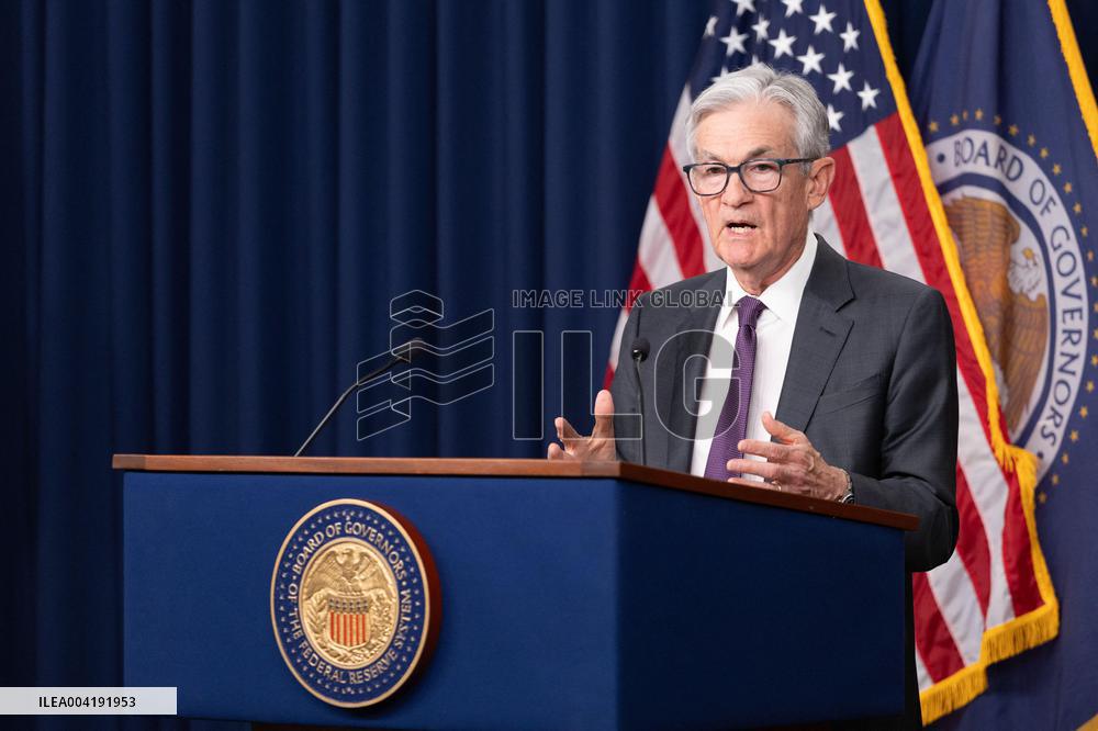 US Federal Reserve Chair Jerome Powell At A Press Conference - DC