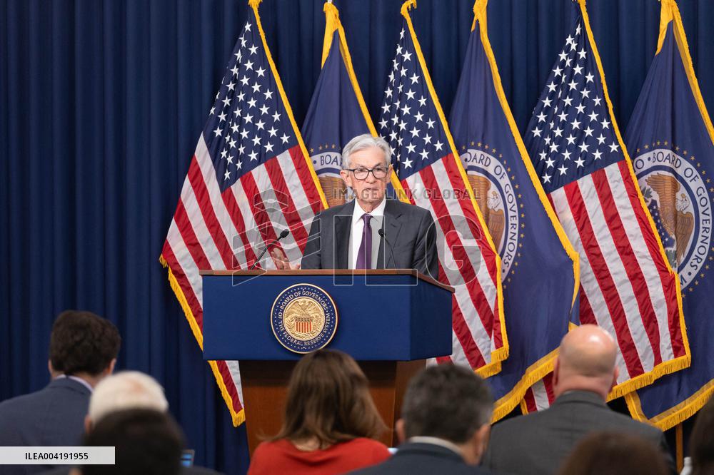 US Federal Reserve Chair Jerome Powell At A Press Conference - DC