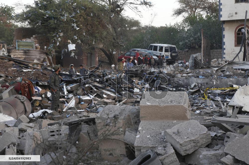 Destroyed Buildings After Usairstrikes - Yemen
