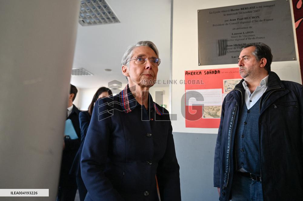 Borne Visits the High School Hector Berlioz - Vincennes