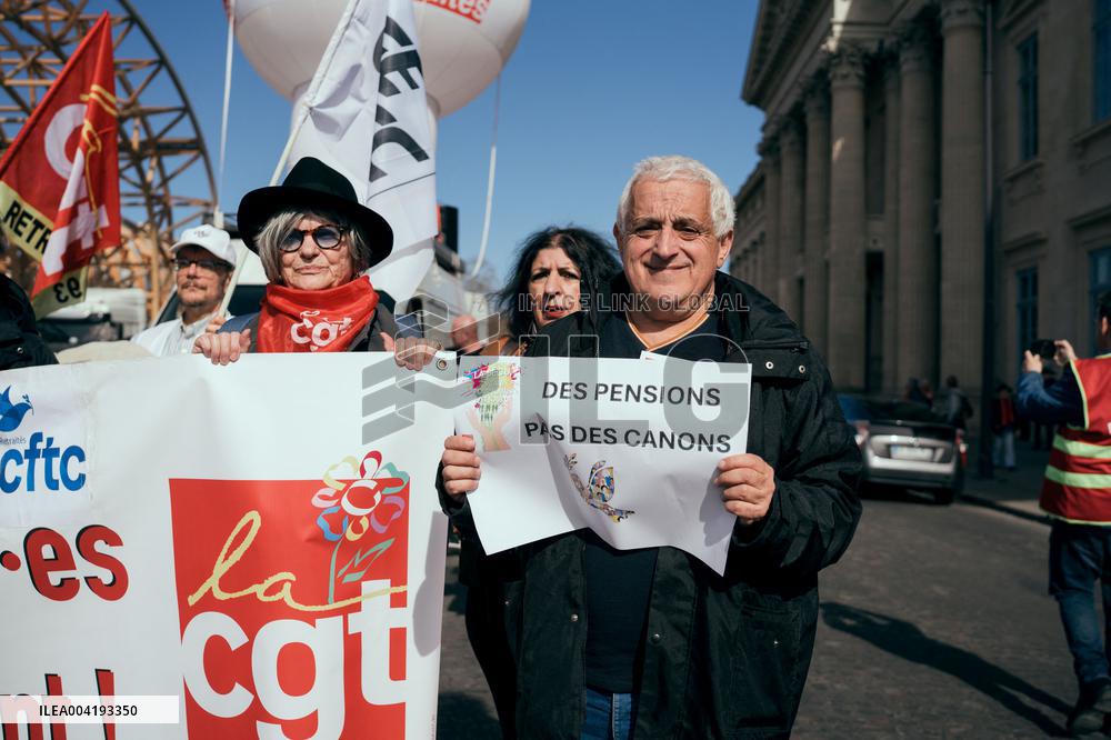 Retirees demonstration organized by the CGT - Paris AJ