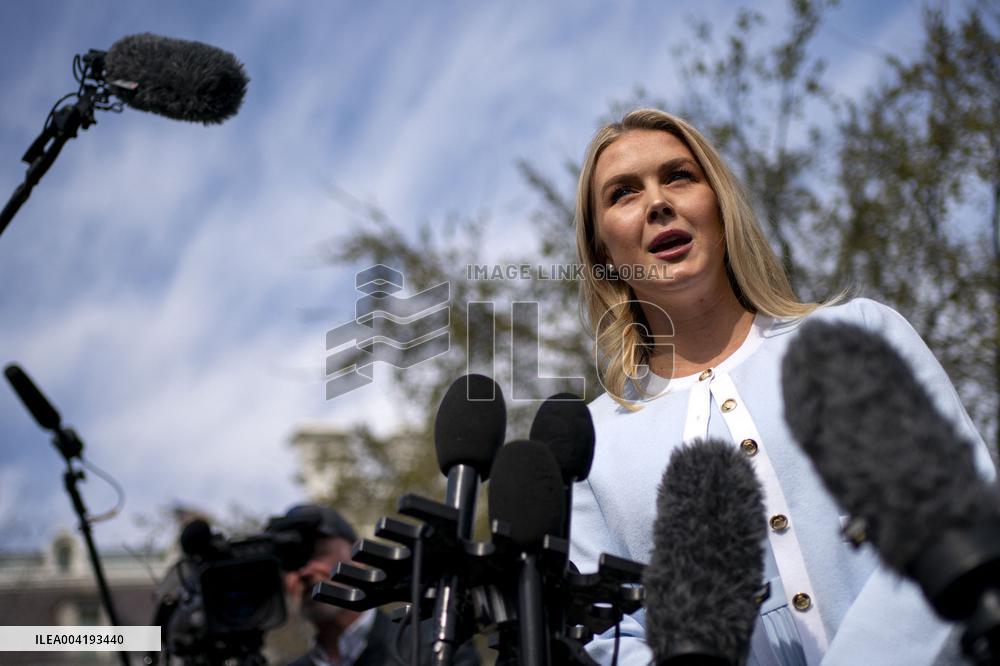 White House Press Secretary Karoline Leavitt Gaggles Outside Oval