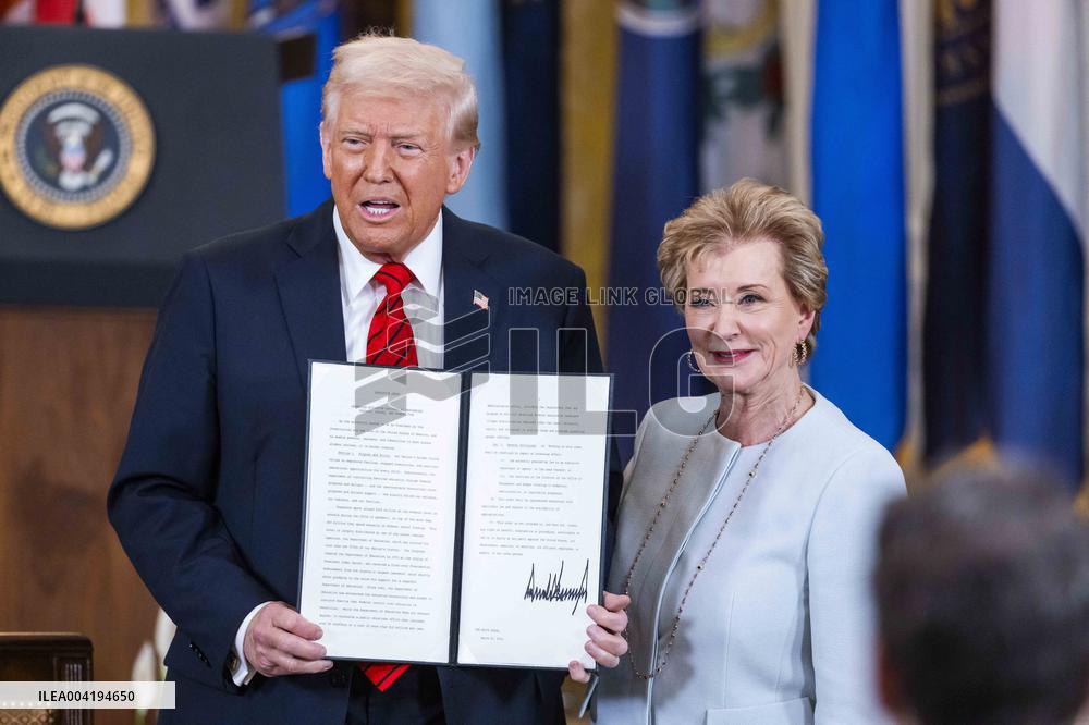 President Trump signs executive order aimed at downsizing the Department of Education