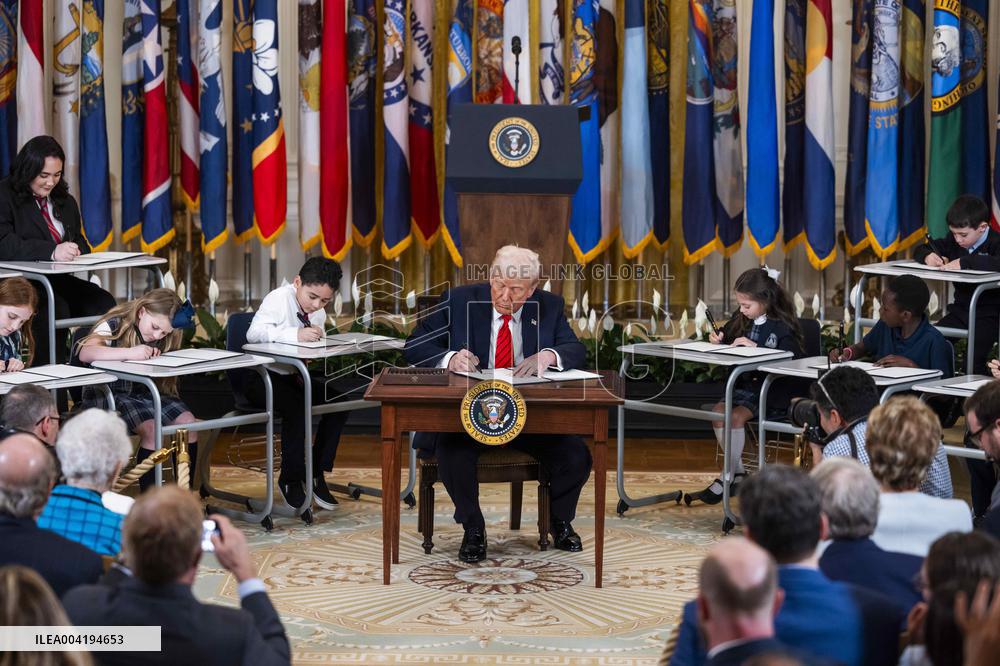 President Trump signs executive order aimed at downsizing the Department of Education