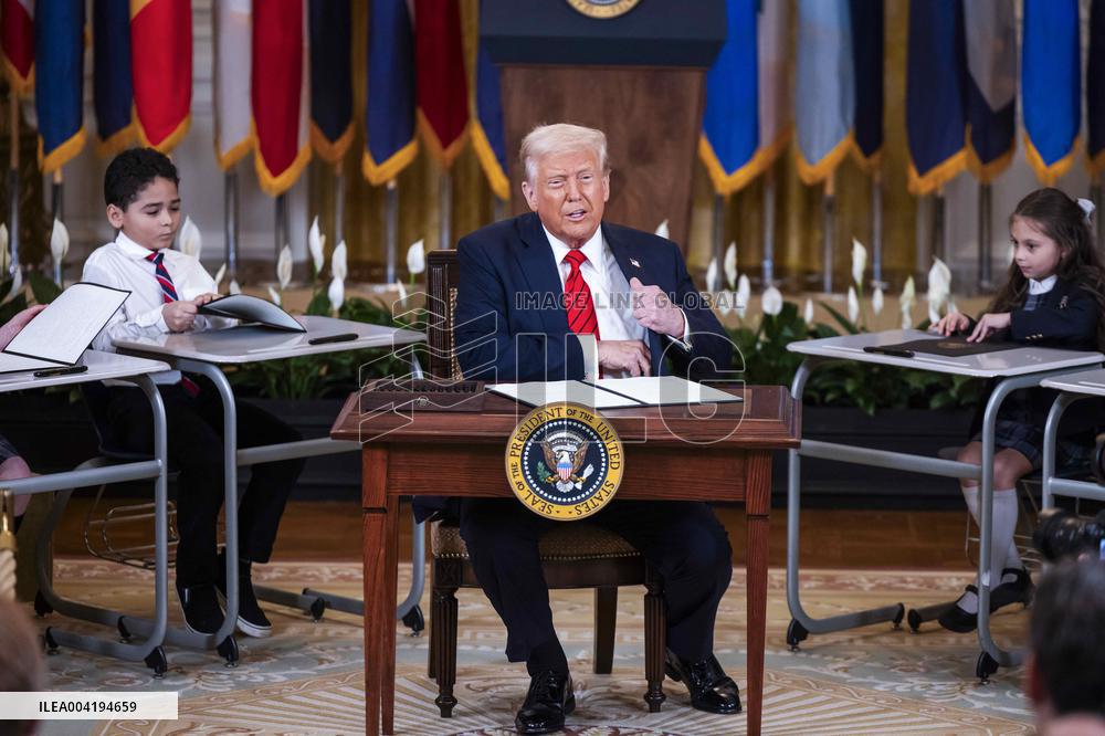 President Trump signs executive order aimed at downsizing the Department of Education