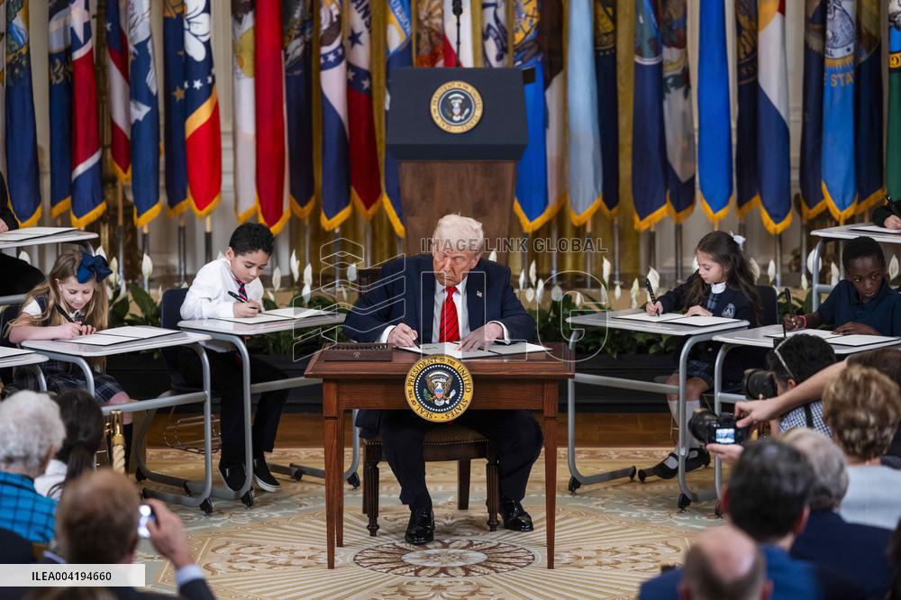 President Trump signs executive order aimed at downsizing the Department of Education