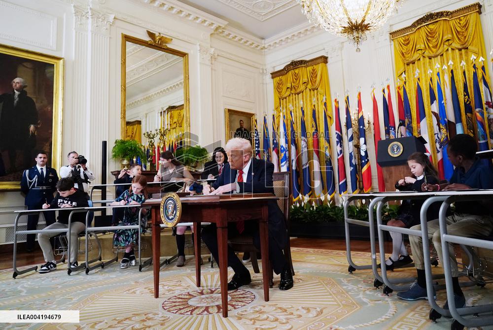 President Trump Signs Executive Order on Education Department in Washington