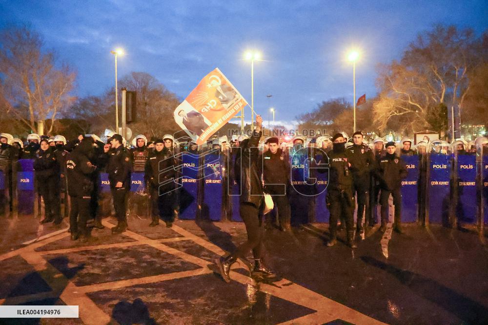 University students protest In front of Istanbul Municipality in Sarachane - Istanbul