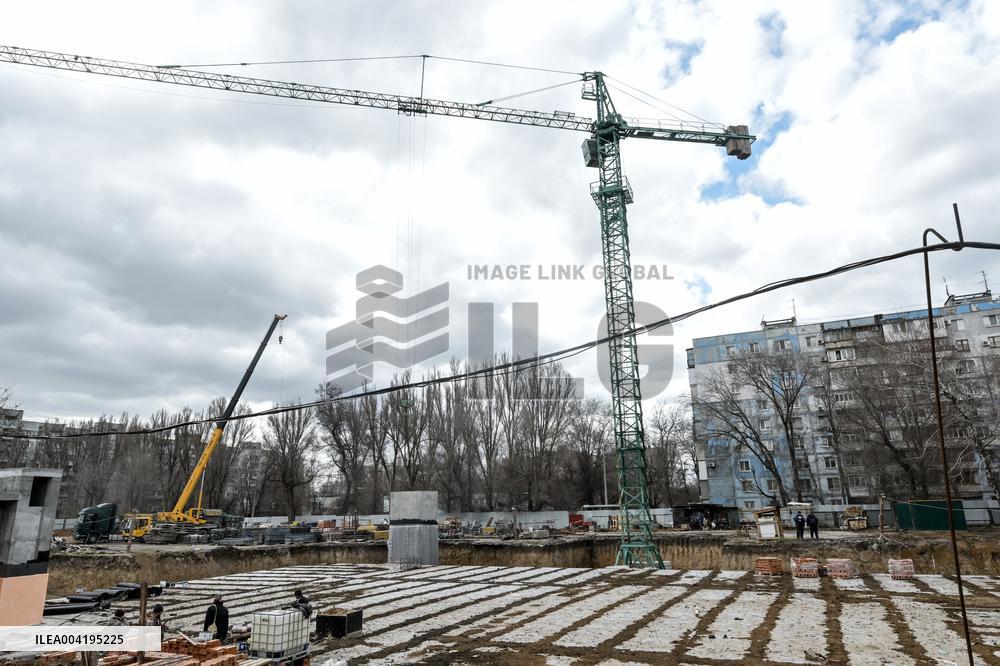 Construction of underground school continues in Zaporizhzhia