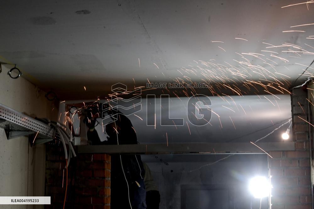 Construction of underground school continues in Zaporizhzhia