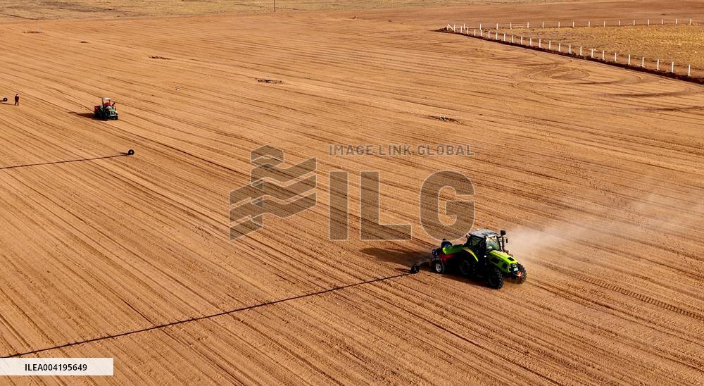 Beidou Navigation Wheat Sowing in Zhangye