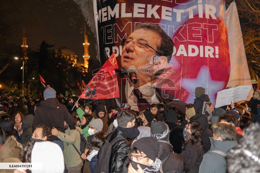 Protest Against the Arrest of Istanbul Mayor Imamoglu - Turkey