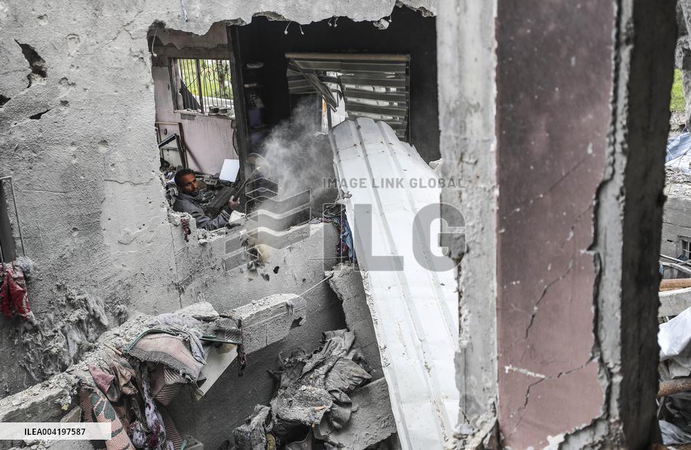 Israeli Airstrike On Beit Lahia - Gaza