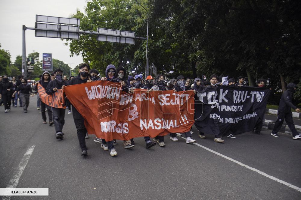 Protest Against Revision Of National Army Law - Indonesia