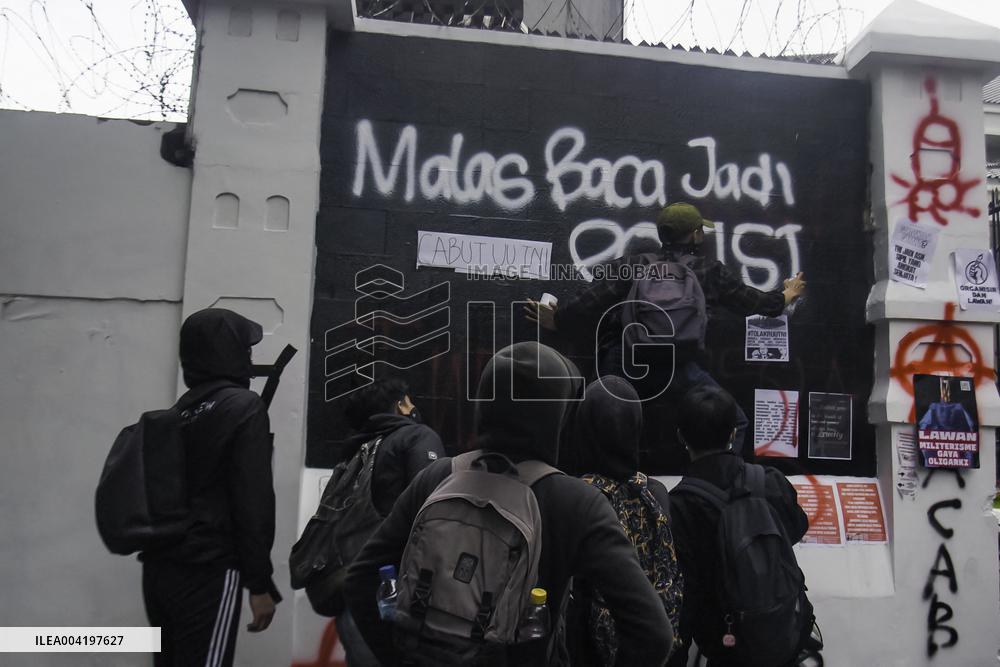 Protest Against Revision Of National Army Law - Indonesia